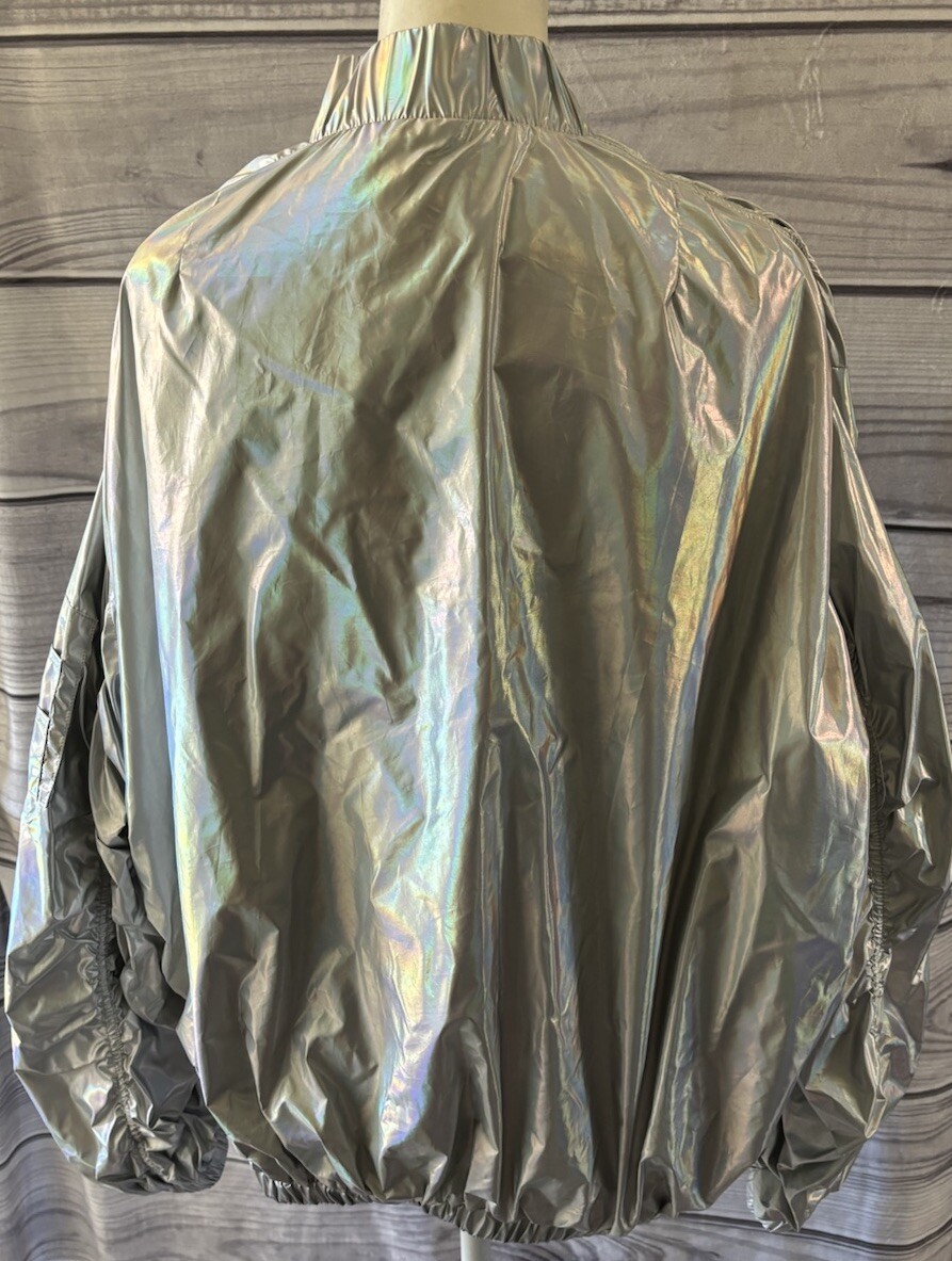 Small Silver Current Mood Bomber Jacket - image 2