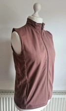 Tigi Size Uk 10/12 Brown Soft Jersey Lightweight Zip Gilet