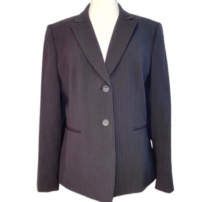 Tahari Arthur S. Levine Navy Pinstripe Blazer Sz 12