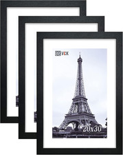 Black 20x30 Poster Frames 3-Pack - Solid Wood Wall Art  Puzzle Display