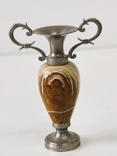 Vaso vintage con corpo in onice, piccolo vaso decorativo, Soprammobile
