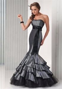 Flirt by Maggie Sottero 4 CHARCOAL MERMAID FORMAL PROM PAGEANT DRESS ...