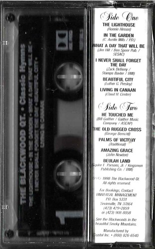 THE BLACKWOOD QUARTET......."CLASSICS HYMNS".....RON BLACKWOOD.....OOP CASSETTE - Picture 2 of 2