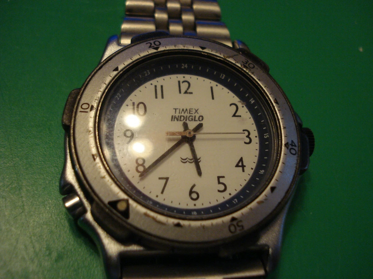 RARE VINTAGE TIMEX INDIGLO MILITARY TIME WATCH CHRONOGRAPH NUMBERS