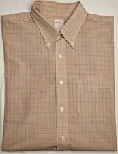 Mens Brooks Brothers Non Iron Long Sleeve Plaid Button Up Shirt 17 1/2 4-5