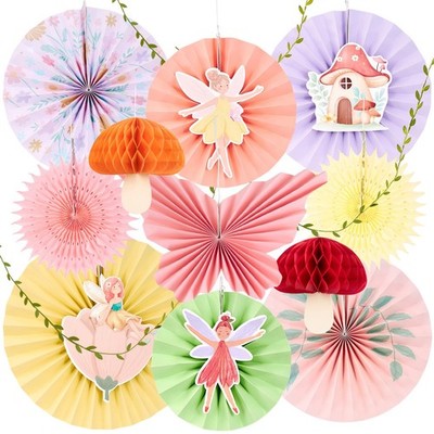 EASY JOY Feengarten Party Deko Pastell Papierfächer B-Fee Pilz 