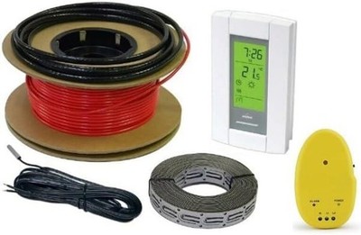 20 sq ft Electric Radiant Floor Heating Cable Kit with Programmable 20 sq.ft.
