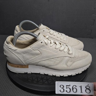 Reebok Classic Leather Shoes Mens Size 8.5 Beige Suede Low Top Sneakers BD1902