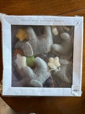 Pottery Barn Kids Felt Elephant Ceiling Mobile Star Baby Boy Nursery Multi Color