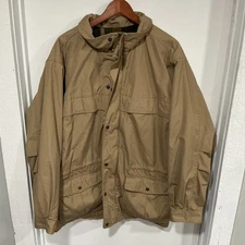 Men's Eddie Bauer Brown Mountain Parka Chore Field Wool Lined Coat Size XXL