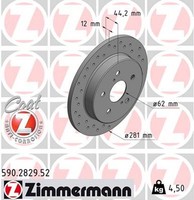 2X Zimmermann Bremsscheibe Sport Z 590.2829.52 FüR Toyota Lexus RAV HR NX 5 4WD