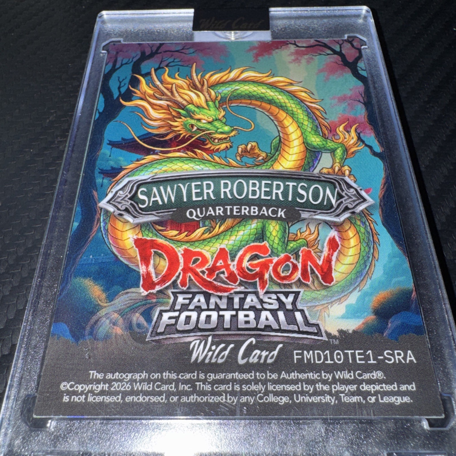 2026 Wild Card Manga True 1/1 Sawyer Robertson RC Color Match Dragon Auto 1/1 view 3