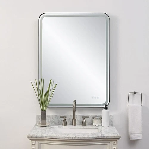 Uttermost 09946 Crofton 40 X 30 inch Satin Black LED Lighted Mirror - Picture 5 of 10