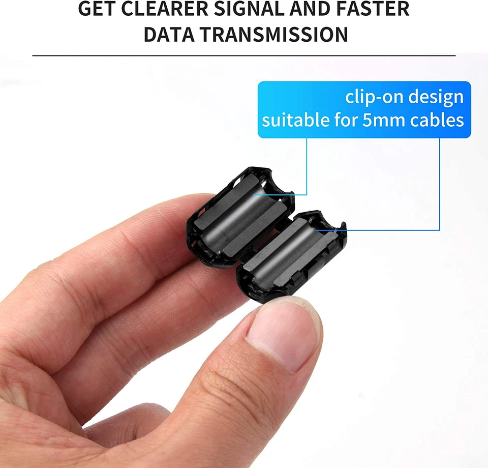 Ferrite Ring Core RFI EMI Noise Suppressor Cable Clip - 20 Pcs - Image 4 of 4
