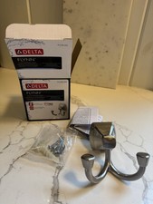 New Delta Flynn Brushed Nickel Multipurpose Towel Double Hook FLY35-DN
