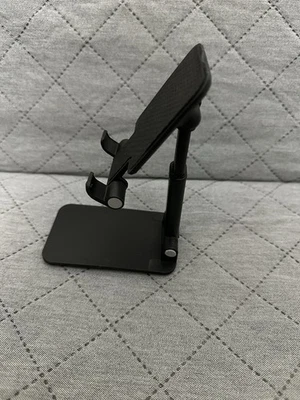 Support téléphone portable universel bureau pliable angle ajustable noir - Photo 1/4
