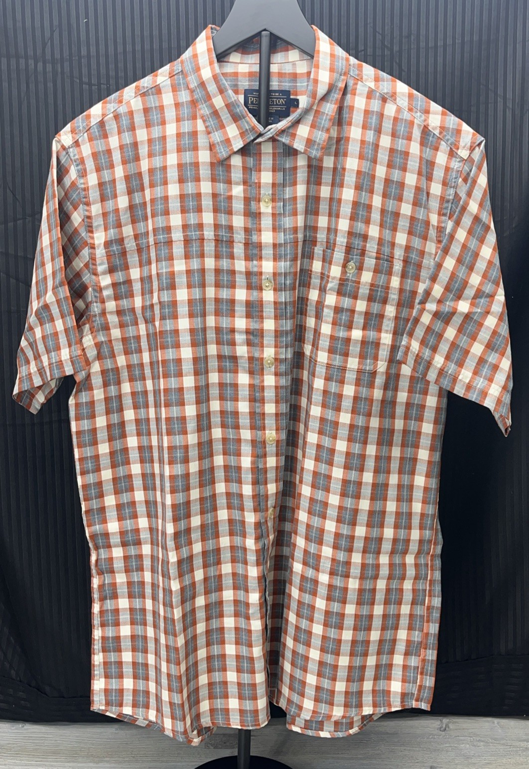 Pendleton Size Large Plaid Button Down Pocket Sho… - image 1