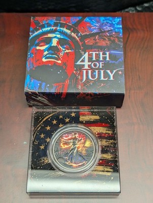 2024 American Silver Eagle Colorized 4th of July  1 oz .999  Glow in Dark Coin