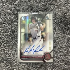 2022 Bowman Draft Chrome Refractor /499 Andrew Pintar Auto Marlins