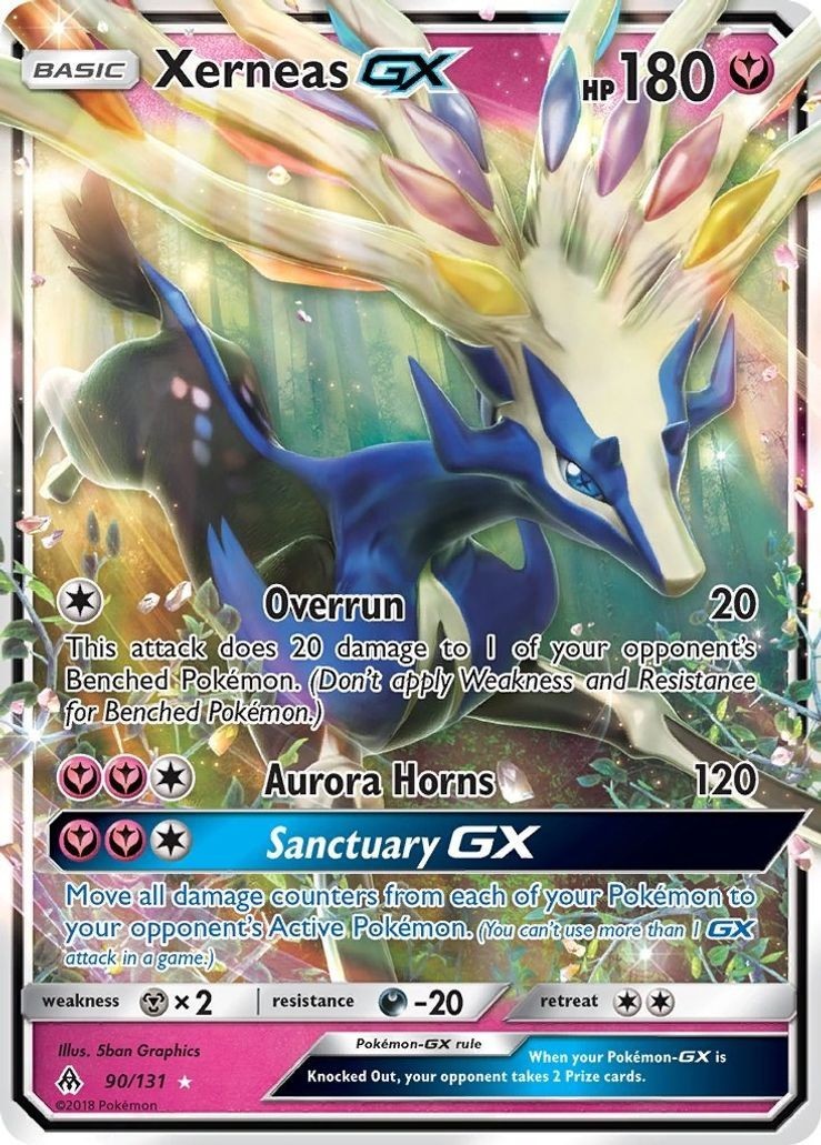 Xerneas GX - 90/131 - Pokemon Forbidden Light Sun & Moon Ultra Rare Card NM