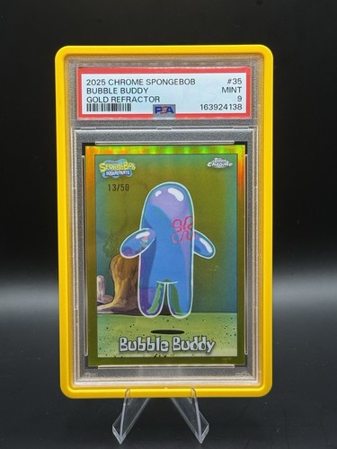 2025 Topps Chrome SpongeBob #35  Bubble Buddy Gold /50 PSA 9