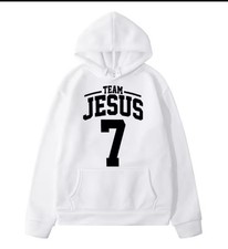 Mens XL Team Jesus Hoodie Pullover With Pockets Faith Christian White