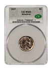 1937 Philadelphia Buffalo Nickel 5C CAC MS65 Business Strike WitterBrick Label