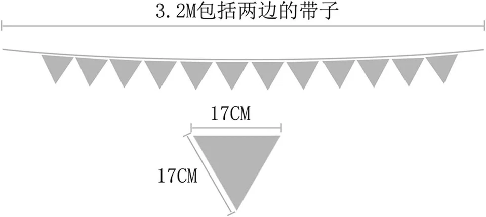 Треугольный флаг баннер хлопчатобумажная ткань флаг вымпел для душа ребенка день рождения - Изображение 3 из 3