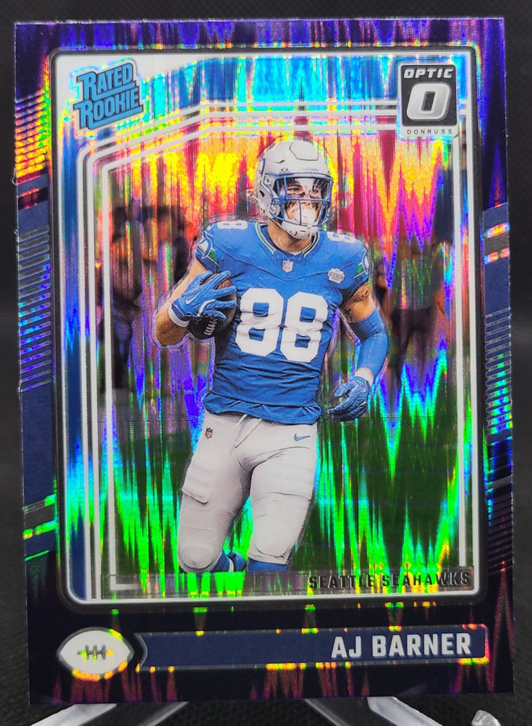 AJ Barner Panini Donruss Optic #204 Purple Shock