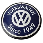 Vintage Volkswagen Sign - Porcelain VW Automobile Dealership Sales Gas Pump Sign