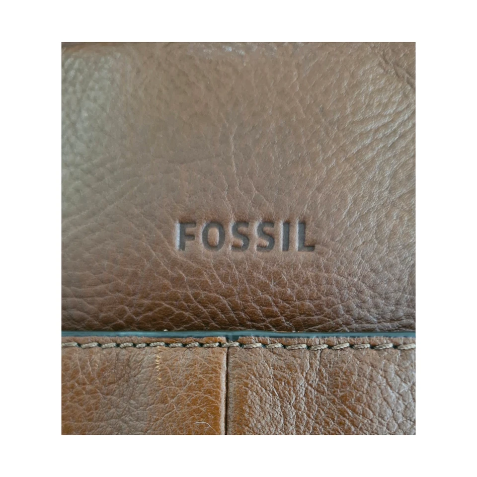 FOSSIL Asher Leather Briefcase Brown Laptop Work Bag Shoulder Strap 2023 - image 3 of 4