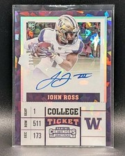 John Ross 2017 Contenders Draft Picks Cracked Ice /23 Auto UW Huskies Bengals