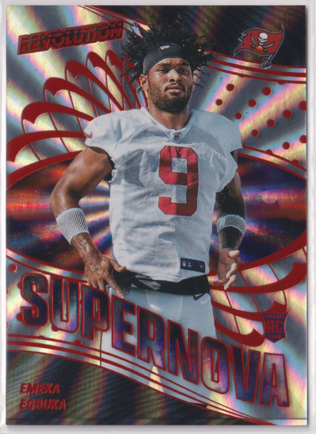 Emeka Egbuka 2025 Panini Revolution Supernova #3 Sunburst Rookie /18 Buccaneers