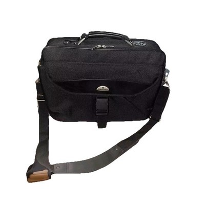 Samsonite Black Canvas Slim Laptop Travel Briefcase with Pockets 17''X12''X7''