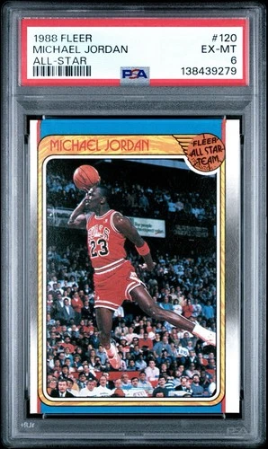 1988 Fleer Michael Jordan All-Star Team #120 PSA 6 Basketball Card