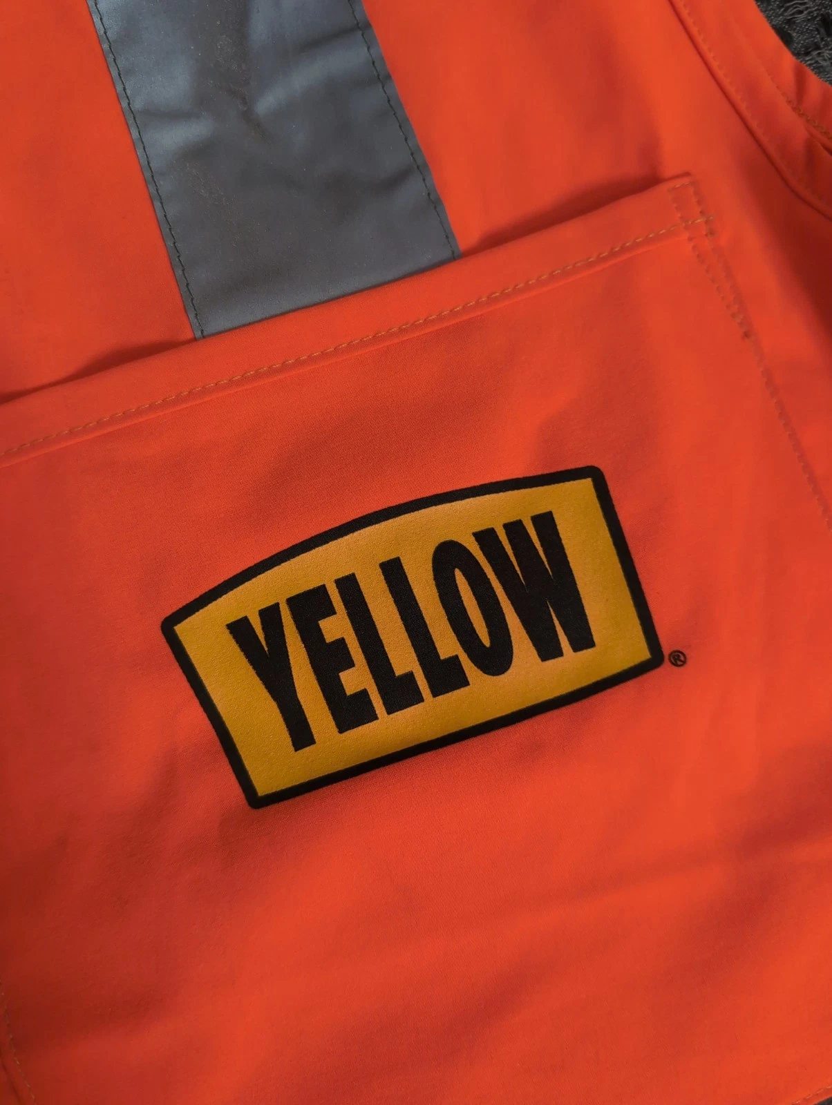 Yellow Freight Safety Vest Reflective Teamsters American Flag Large - product detail image 3