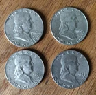 Franklin Half dollar lot of 4 1962d