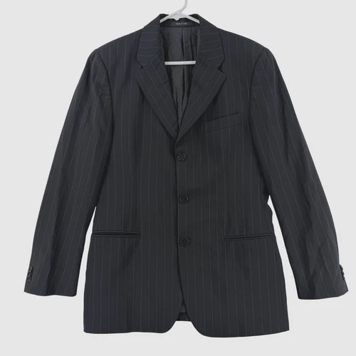 Emporio Armani Suit Jacket Mens 36R Gray Pinstripe Wool 3 Button Made Italy