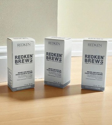 Redken Brews NYC Grooming Softness Beard and Skin Oil 1 oz (3 Total) 30ml NEW