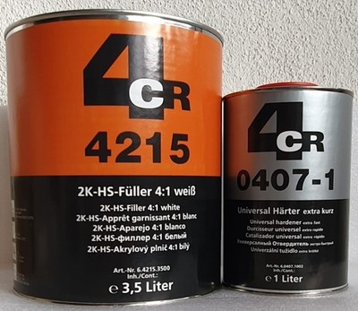 4CR 2K-HS Füller 4215 weiß 3,5 ltr +Universalhärter extra kurz 1 ltr.  4,5