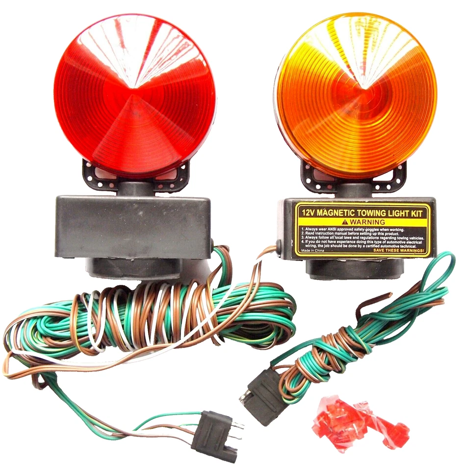 12V Magnetic Towing Trailer Light Kit Amber/Red HTLM-006 - Изображение 3 из 4