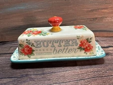 The Pioneer Woman Butter Makes Everything Better Floral Dish Flowers