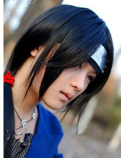 Perruque Cosplay Itachi - Longue, Droite, Noire, Neuve Avec étiquettes + Cadeau
