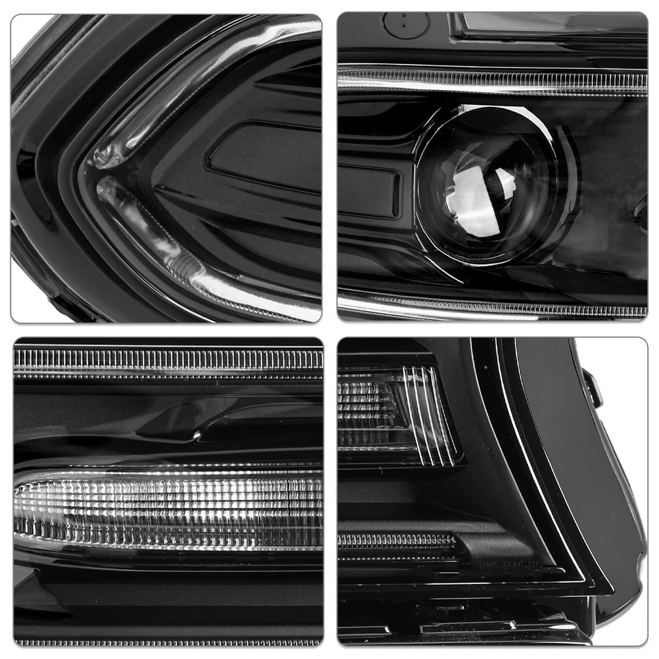 For 2015-2022 Dodge Charger Halogen LED DRL Projector Headlights Headlamps Pair Foto 4 de 4