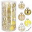 O-Kinee Weihnachtskugeln Gold Weiß 30 Stück - Mini Christbaumkugeln 3cm Set