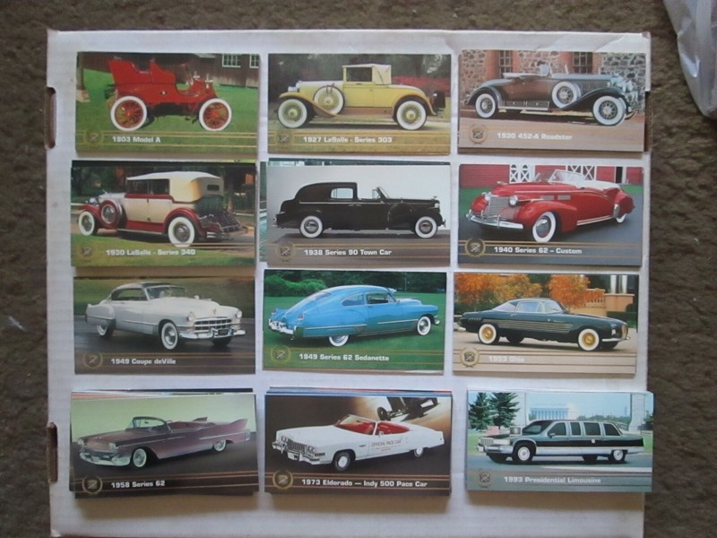 The Cadillac Collection base set of oversized automobile trading cards