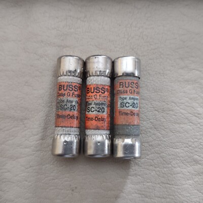 One Lot of 3 Bussmann Buss SC-20 Class G 20 Amp Fuses | eBay