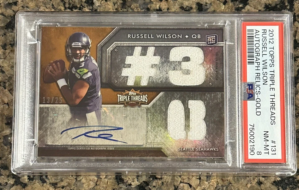 Russell Wilson Topps Triple Threads #131 Autograph Relics-Gold