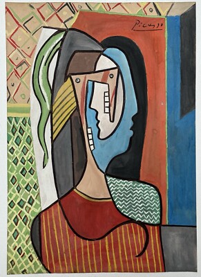 Pablo Picasso (Handmade) Drawing On Paper Signed & Stamped Mixed