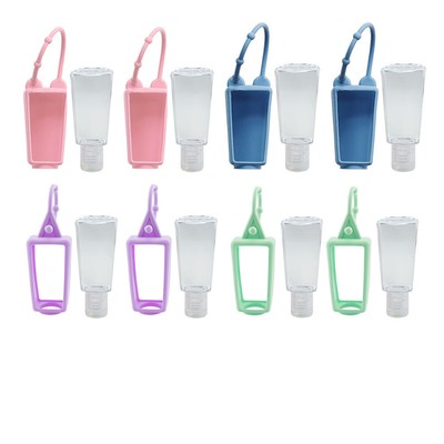 8PCS Silicone Refillable Empty Bottles Travel Liquid Squeeze Shampoo With Clips